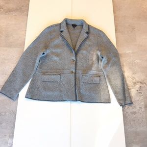 100% Merino Wool Two Button Sweater Blazer Jacket